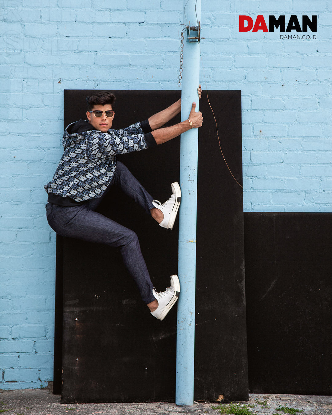 Lucas Castellani From The Castellani Show On Fox, Wearing Our Soft Pant For DaMan Magazine.