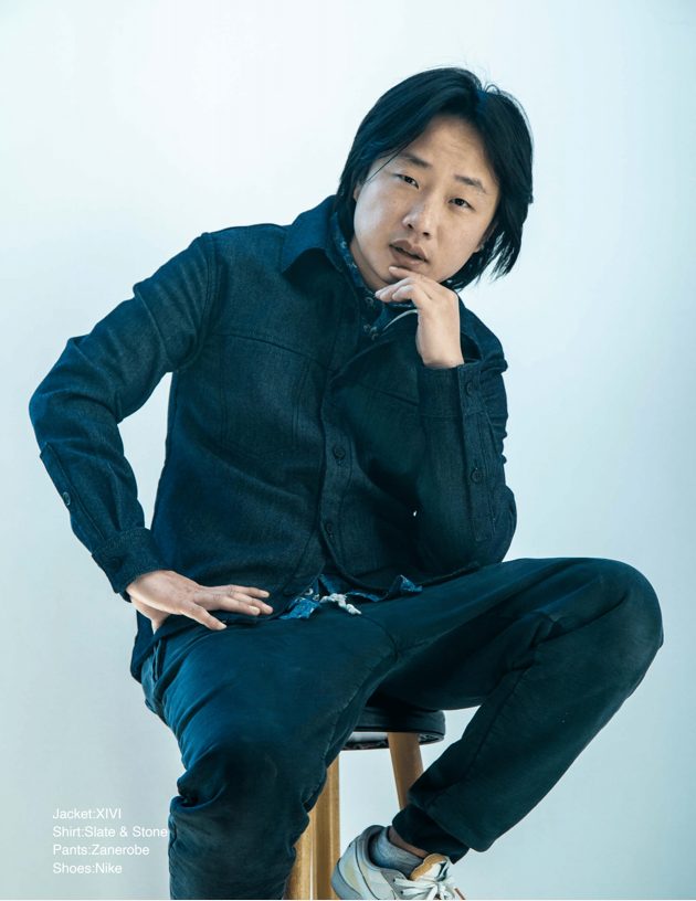Jimmy Yang Wearing Our Soft Trucker And Soft Pant For Muze Magazine.
