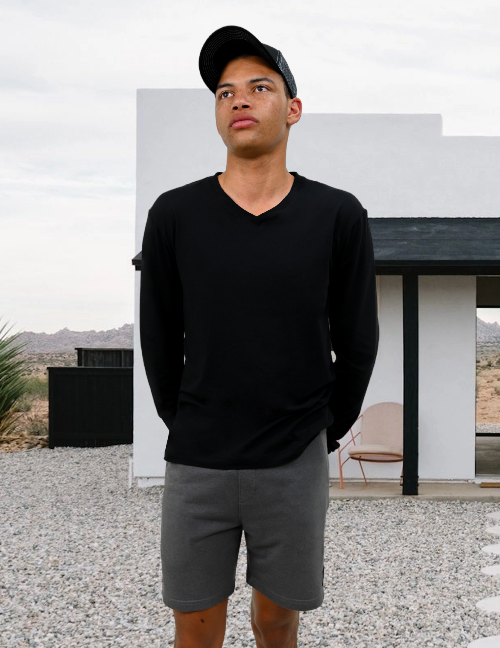 Long Sleeve V-Neck Shirt, Long Sleeve Shirt, V-Neck, Sustainable, Eco-Friendly, Eucalyptus Blend, Soft, Cozy, Comfy, Gender Fluid, Unisex, Mens